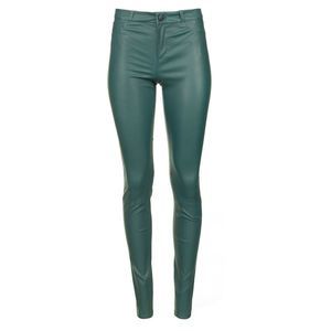 bebe Teal Green Faux-Leather Skinny Pants